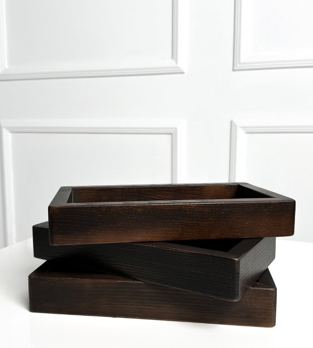 Stačiakampis medinis padėklas žvakėms